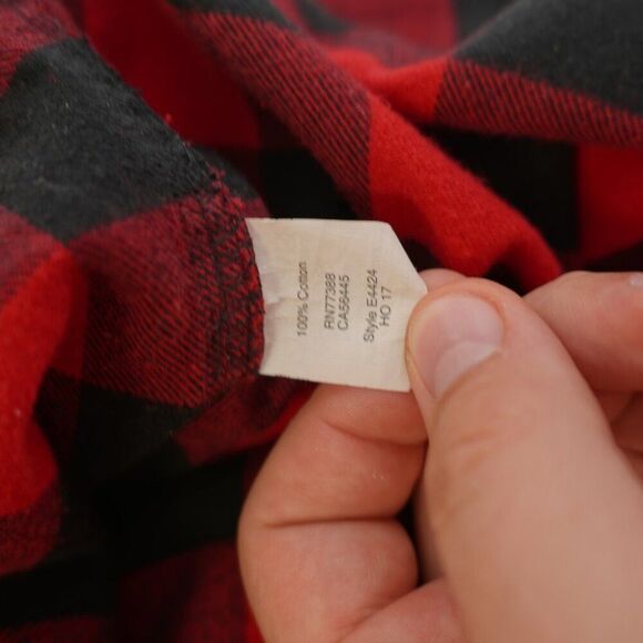 J. Crew Flannel Red Black Plaid Collared Shirt Jacket Large Zip + Pockets Cotton - Picture 9 of 9